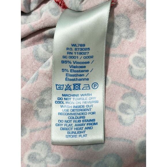 Boden Women's Floral Print Midi Dress‎ Red Blue Short Sleeve V Neck Size 10 - Picture 7 of 9